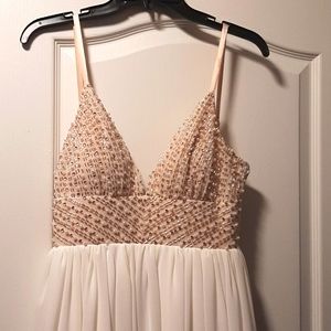 Cream and White Empire Dress